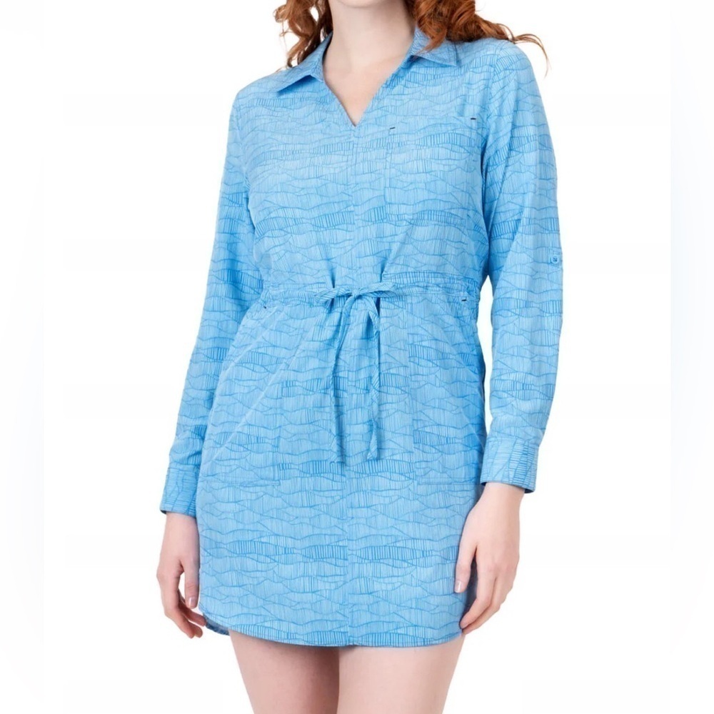 NWT Shore To Summit Utility Dress w/Sun Protection- Blue - Size Large